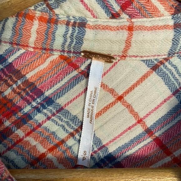 Free People Plaid Blouse in Red and Blue - Picture 12 of 14